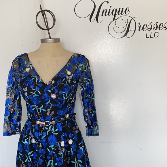 Social occasion by Mon Cheri V-Neck floral long sleeves dress - Picture 7 of 12